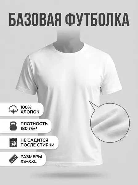 Карточка футболки на модели — пример ИИ-фото по промту