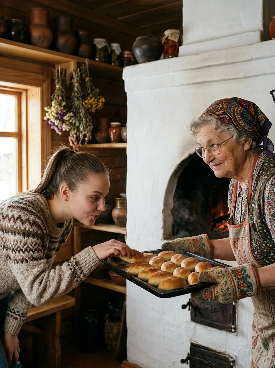 Бабушкины пирожки из печи — пример ИИ-фото по промту