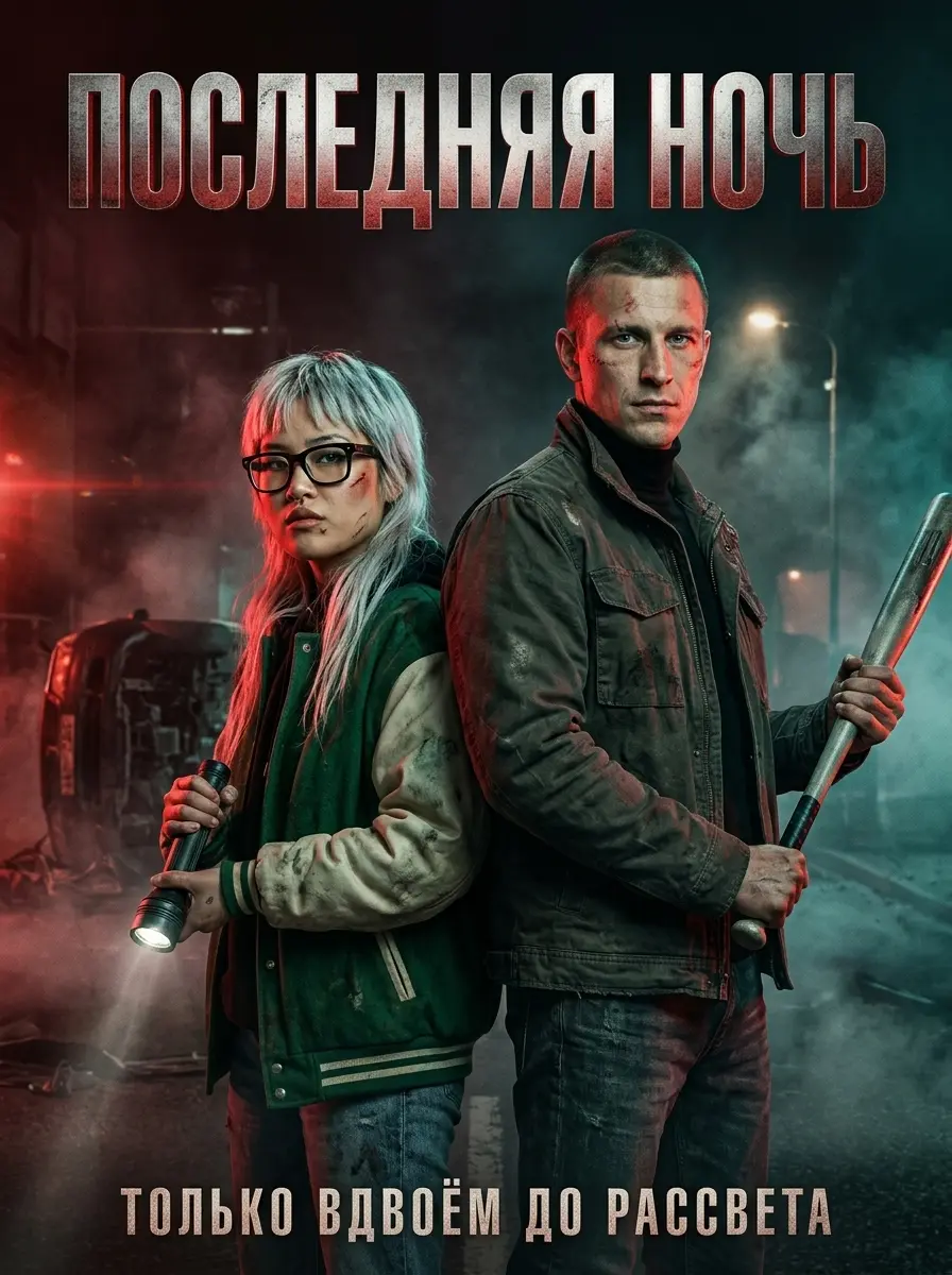 Постер «Последняя ночь» для двоих — пример ИИ-фото по промту
